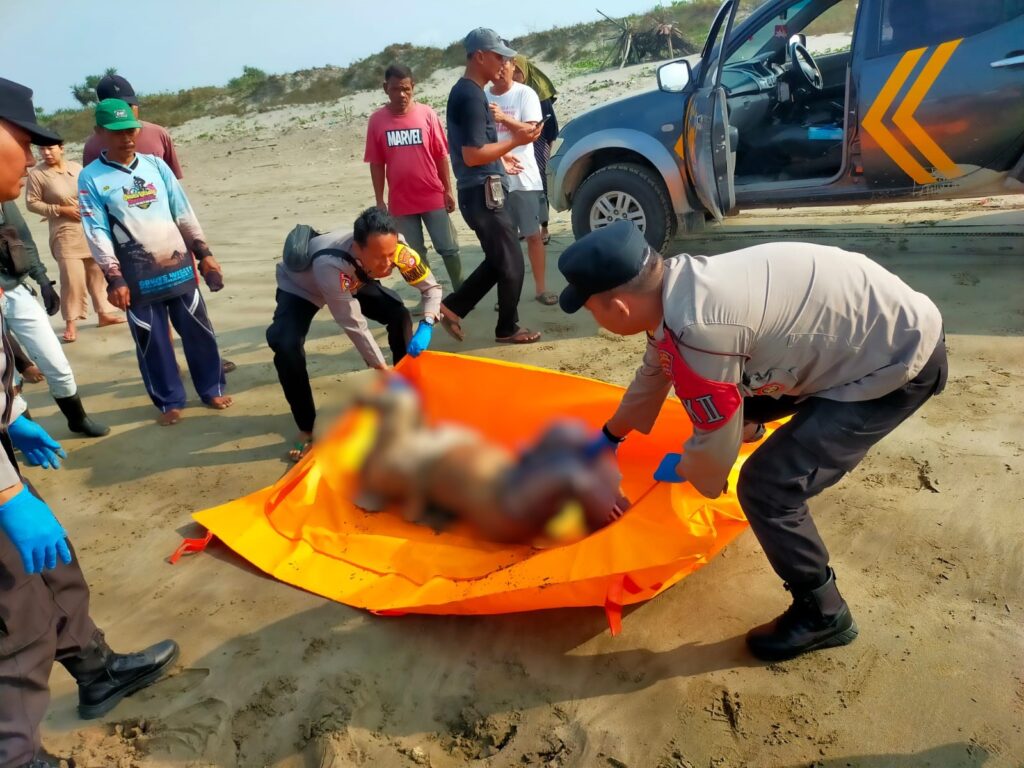 Personil Polsek Cikeusik Evakuasi Mayat Laki-Laki di Pesisir Pantai Coneang, Desa Cikiruhwetan 8 WhatsApp Image 2024 07 18 at 21.21.13